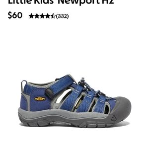Keen Little Kids Blue and Gray Closed-Toe Outdoor Sandal